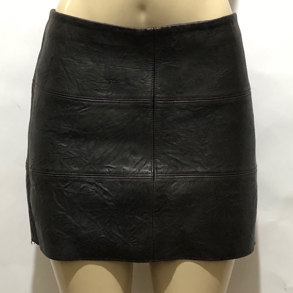 Bailey 44 Brown Size 10 Mini Genuine Leather Skirt
